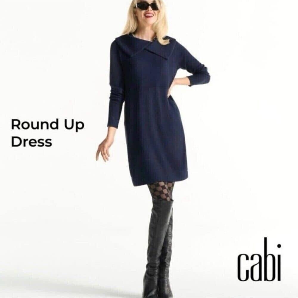 CAbi Dark Blue Long Sleeve Dress